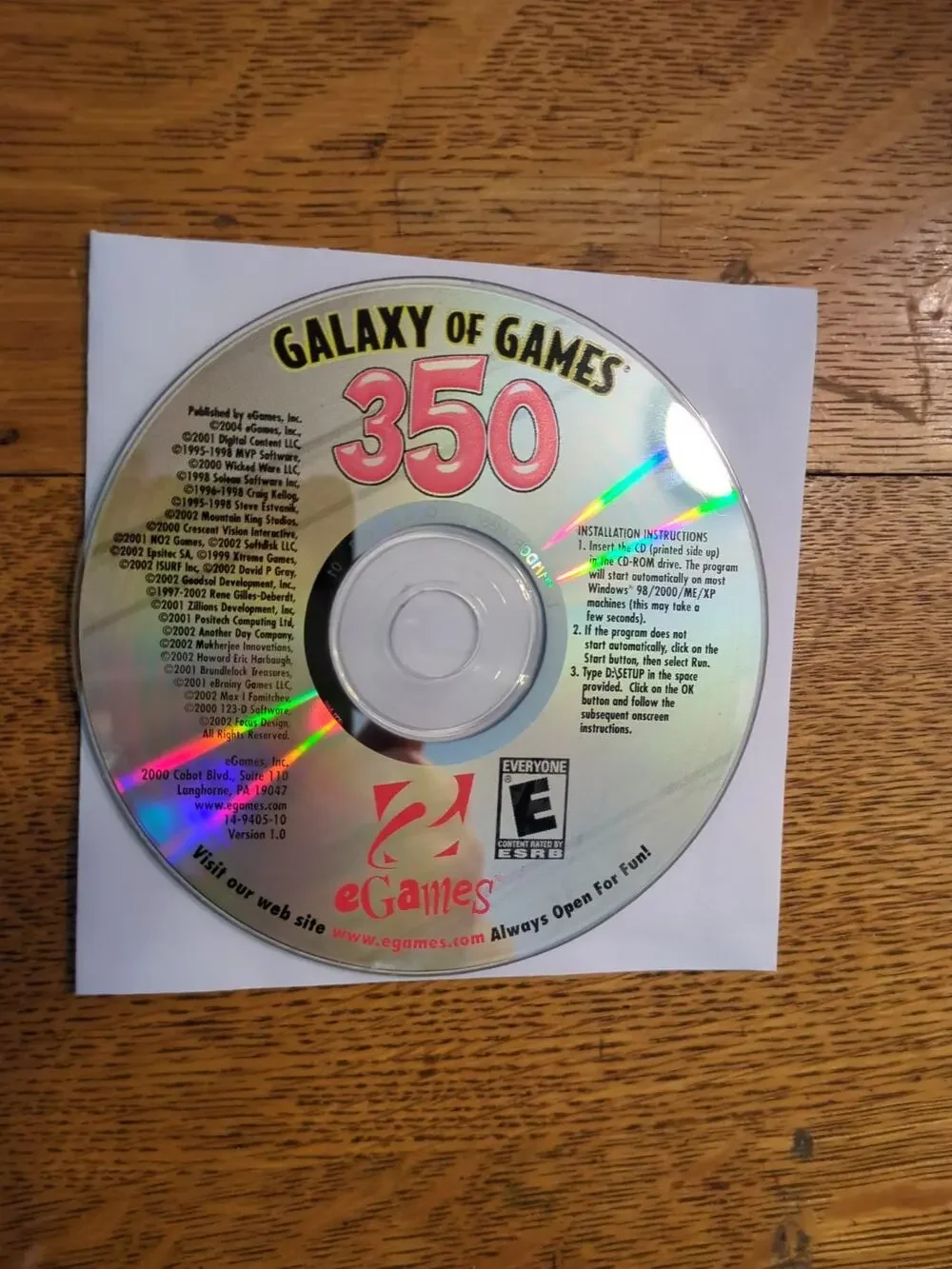 Galaxy of Games for Windows 98/2000/ME/XP PC CD-ROM disc only